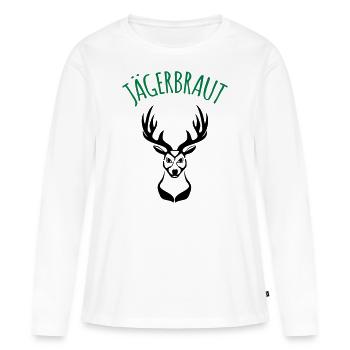 Jägerbraut Jagd jagen jäger Wald Hirsch 2c - Frauen Premium Bio Langarmshirt - Weiß - Vorne - Julia (174cm)