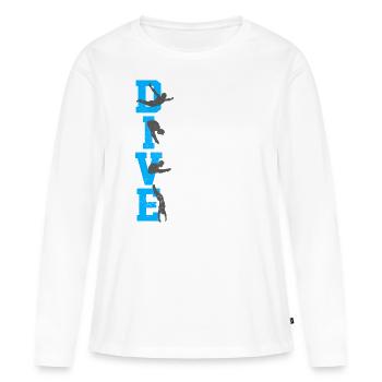 PLONGÉE - Plongée - T-shirt manches longues Premium bio Femme - blanc - Devant - Julia (174cm)