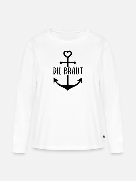 Die Braut - Frauen Premium Bio Langarmshirt - Weiß