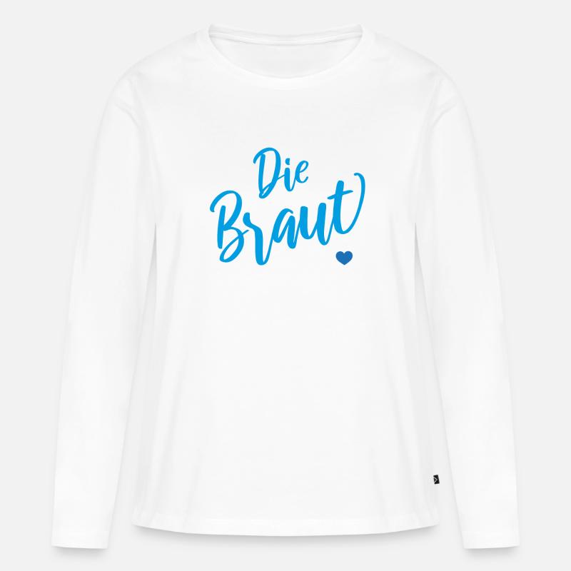 Die Braut - Frauen Premium Bio Langarmshirt - Weiß