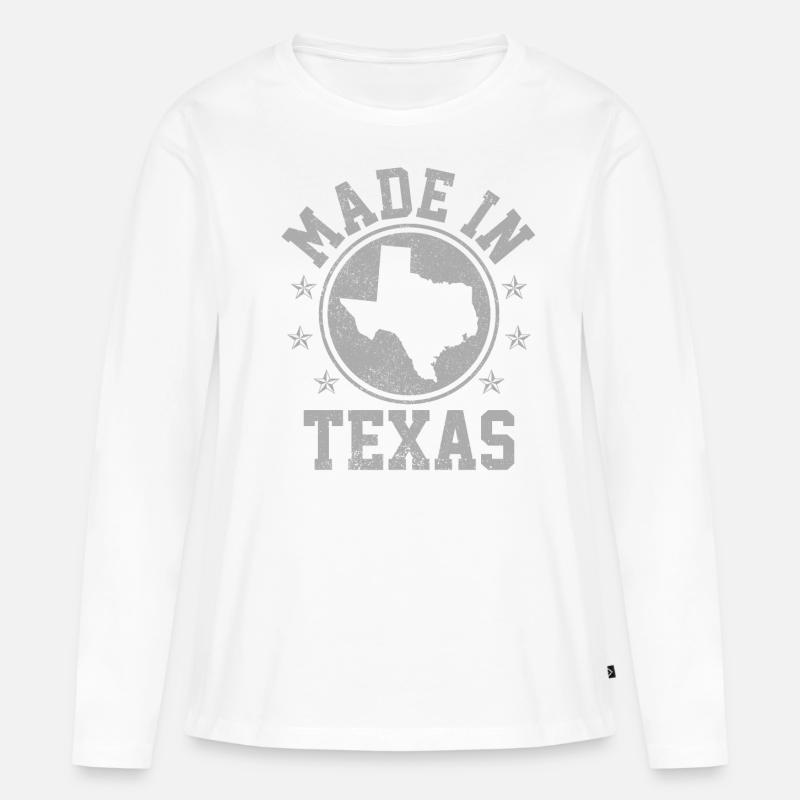 Texas - Frauen Premium Bio Langarmshirt - Weiß