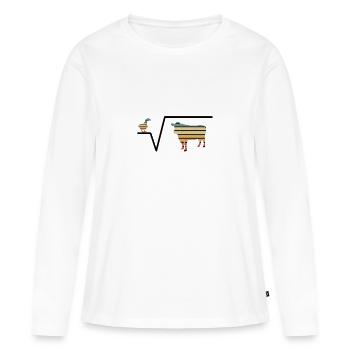 Nth root From Q Duck Root Cow - Women's Premium Organic Long Sleeve Shirt - white - Front - Julia (174cm)