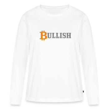 Bitcoin - T-shirt manches longues Premium bio Femme - blanc - Devant - Julia (174cm)