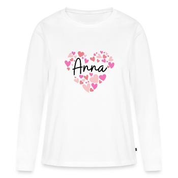 J’adore Anna - T-shirt manches longues Premium bio Femme - blanc - Devant - Julia (174cm)