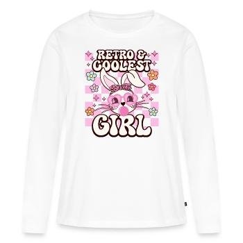 Fille Rétro Et La Plus Cool Femme Géniale - T-shirt manches longues Premium bio Femme - blanc - Devant - Julia (174cm)