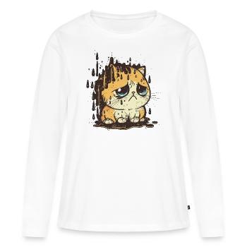 Regentag-Blues - Frauen Premium Bio Langarmshirt - Weiß - Vorne - Julia (174cm)