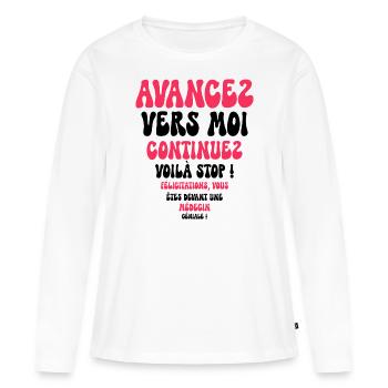 Humour Super Cadeau Pour Médecin - T-shirt manches longues Premium bio Femme - blanc - Devant - Julia (174cm)