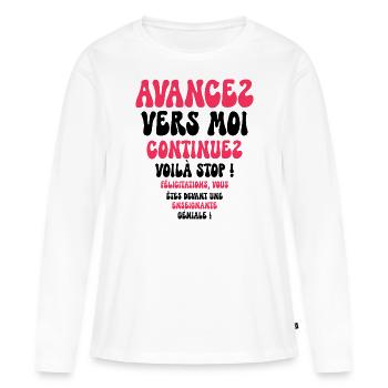 Humour Super Cadeau Pour Enseignante - T-shirt manches longues Premium bio Femme - blanc - Devant - Julia (174cm)
