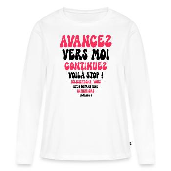 Humour Super Cadeau Pour Infirmière - T-shirt manches longues Premium bio Femme - blanc - Devant - Julia (174cm)