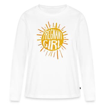 Été Annonce Grossesse Maman Enceinte - T-shirt manches longues Premium bio Femme - blanc - Devant - Julia (174cm)
