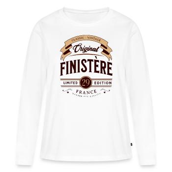 Vintage Finistère Departement Frankreich - Frauen Premium Bio Langarmshirt - Weiß - Vorne - Julia (174cm)