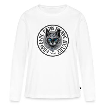 Graceful Paws Brave Heart - Frauen Premium Bio Langarmshirt - Weiß - Vorne - Julia (174cm)