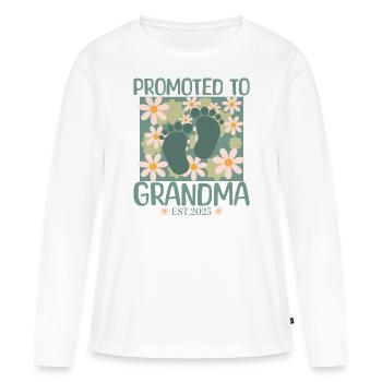 Beförderung zur Oma 2025 Baldige Oma - Frauen Premium Bio Langarmshirt - Weiß - Vorne - Julia (174cm)