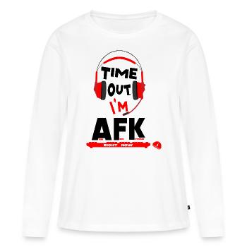 AFK - weg von der Tastatur, Auszeit - Gamer-Slang - Frauen Premium Bio Langarmshirt - Weiß - Vorne - Julia (174cm)