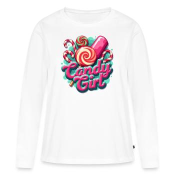 Candy And Girl - Süßigkeiten-Liebhaber - Frauen Premium Bio Langarmshirt - Weiß - Vorne - Julia (174cm)