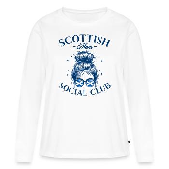 Mutter Social Club Schottische Mutter - Frauen Premium Bio Langarmshirt - Weiß - Vorne - Julia (174cm)