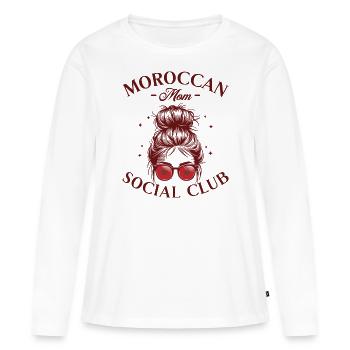 Mom Social Club Moroccan Mom - Women's Premium Organic Long Sleeve Shirt - white - Front - Julia (174cm)