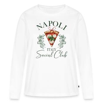 Italie Naples Femmes Italiennes - T-shirt manches longues Premium bio Femme - blanc - Devant - Julia (174cm)