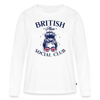 Mère Social Club Maman Britannique - T-shirt manches longues Premium bio Femme - blanc - Devant - Julia (174cm)