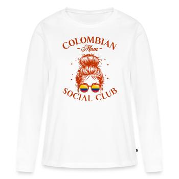 Mother Social Club Colombian Mom - Women's Premium Organic Long Sleeve Shirt - white - Front - Julia (174cm)