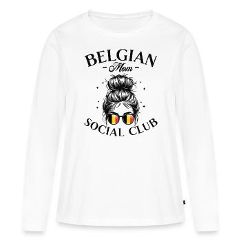 Mother Social Club Belgian Mom - Women's Premium Organic Long Sleeve Shirt - white - Front - Julia (174cm)
