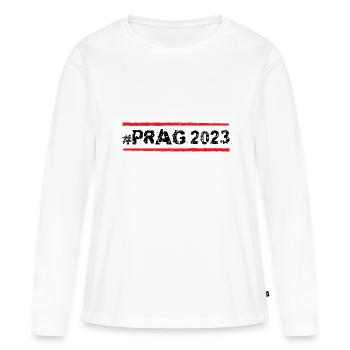 Prague 2023 - T-shirt manches longues Premium bio Femme - blanc - Devant - Julia (174cm)