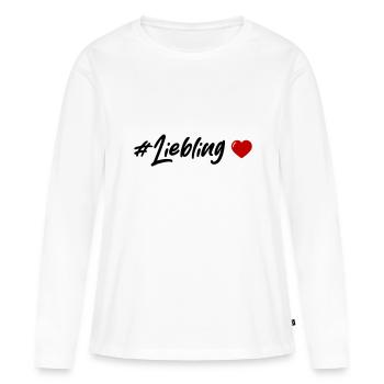 Cœur chéri - T-shirt manches longues Premium bio Femme - blanc - Devant - Julia (174cm)