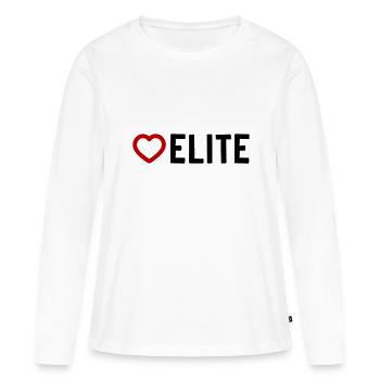 Cœur d’élite - T-shirt manches longues Premium bio Femme - blanc - Devant - Julia (174cm)