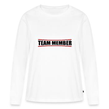 Membres de l’équipe - T-shirt manches longues Premium bio Femme - blanc - Devant - Julia (174cm)