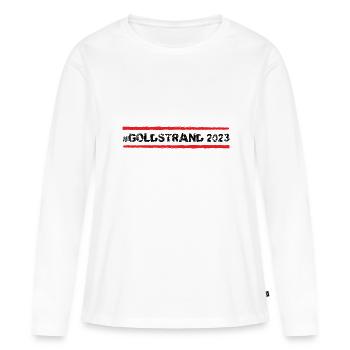 Goldstrand 2023 - Frauen Premium Bio Langarmshirt - Weiß - Vorne - Julia (174cm)