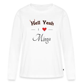 hell yeah i love minga - Frauen Premium Bio Langarmshirt - Weiß - Vorne - Julia (174cm)