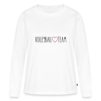 Cœur de l’équipe de volley-ball - T-shirt manches longues Premium bio Femme - blanc - Devant - Julia (174cm)