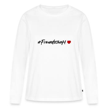 Cœur d’amitié - T-shirt manches longues Premium bio Femme - blanc - Devant - Julia (174cm)