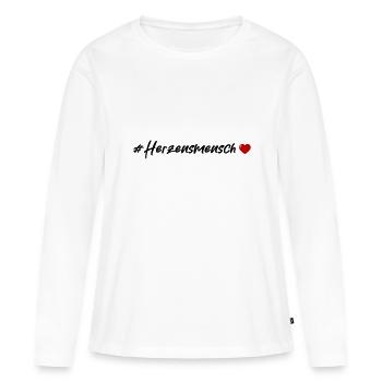 Cœur sincère - T-shirt manches longues Premium bio Femme - blanc - Devant - Julia (174cm)