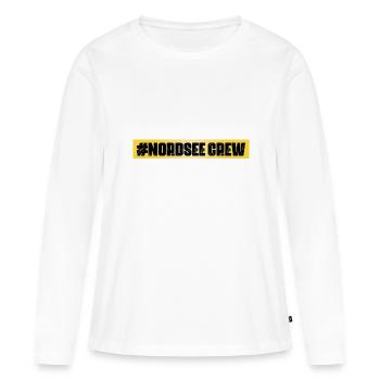 Équipage de la mer du Nord - T-shirt manches longues Premium bio Femme - blanc - Devant - Julia (174cm)