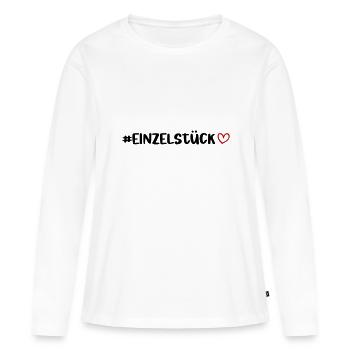 Morceau de coeur unique - T-shirt manches longues Premium bio Femme - blanc - Devant - Julia (174cm)