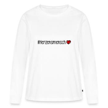 Cœur sincère - T-shirt manches longues Premium bio Femme - blanc - Devant - Julia (174cm)