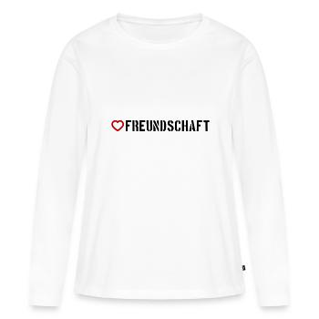 Cœur d’amitié - T-shirt manches longues Premium bio Femme - blanc - Devant - Julia (174cm)