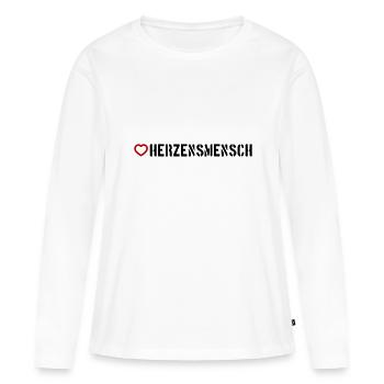 Cœur sincère - T-shirt manches longues Premium bio Femme - blanc - Devant - Julia (174cm)