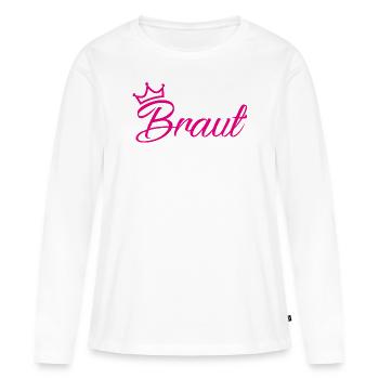 Bride Crown Pink Bachelorette Party - Women's Premium Organic Long Sleeve Shirt - white - Front - Julia (174cm)