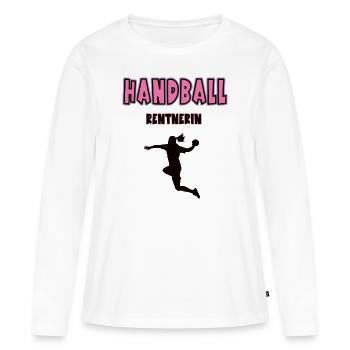 Handball Rentnerin Rente Ruhestand Handballerin - Frauen Premium Bio Langarmshirt - Weiß - Vorne - Julia (174cm)