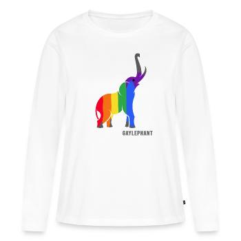 LGBT Elefant LGBTQ Regenbogen gay-pride gaylephant - Frauen Premium Bio Langarmshirt - Weiß - Vorne - Julia (174cm)