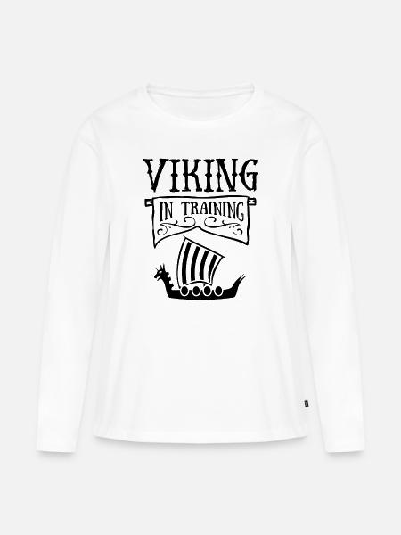 Wikinger im Training - Frauen Premium Bio Langarmshirt - Weiß