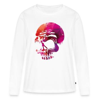 Totenschädel Go Hard - Frauen Premium Bio Langarmshirt - Weiß - Vorne - Julia (174cm)