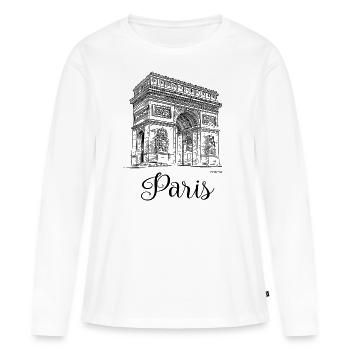 Arc de triomphe PD Moreno Paris - T-shirt manches longues Premium bio Femme - blanc - Devant - Julia (174cm)