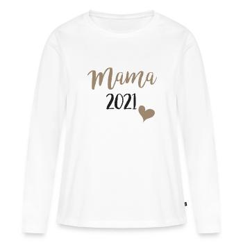 Mama 2021 - Frauen Premium Bio Langarmshirt - Weiß - Vorne - Julia (174cm)