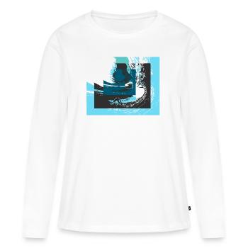 vagues - T-shirt manches longues Premium bio Femme - blanc - Devant - Julia (174cm)