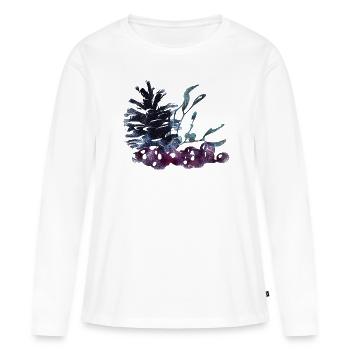 Plantes d’hiver - T-shirt manches longues Premium bio Femme - blanc - Devant - Julia (174cm)