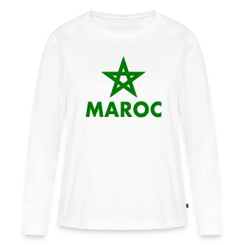 Maroc - T-shirt manches longues Premium bio Femme - blanc - Devant - Julia (174cm)