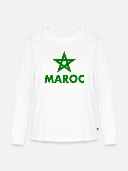 Marokko - Frauen Premium Bio Langarmshirt - Weiß